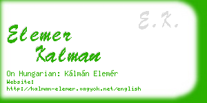 elemer kalman business card